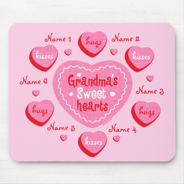 Grandma's Sweethearts Personalized Mousepad (Front)