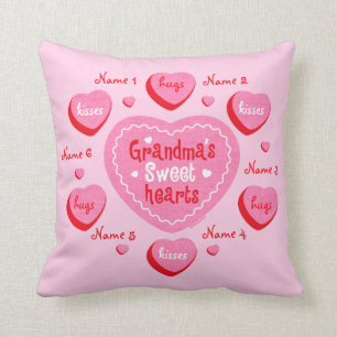Grandma's Sweethearts Personalized Throw Pillow