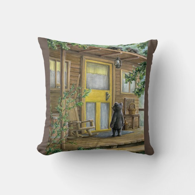 Grandma's Visitors Throw Pillow (Front)