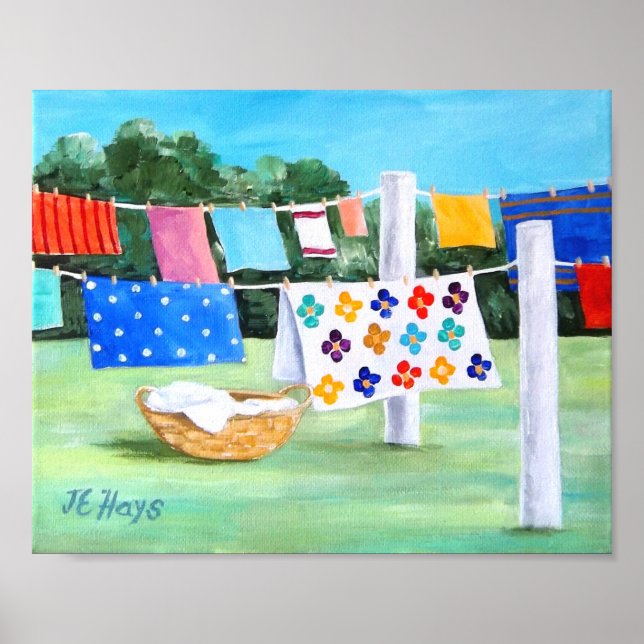 Grandma's Washline avec Poster de panier de blanch (Devant)