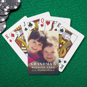 Grandma's Winning Hand Photo Playing Cards