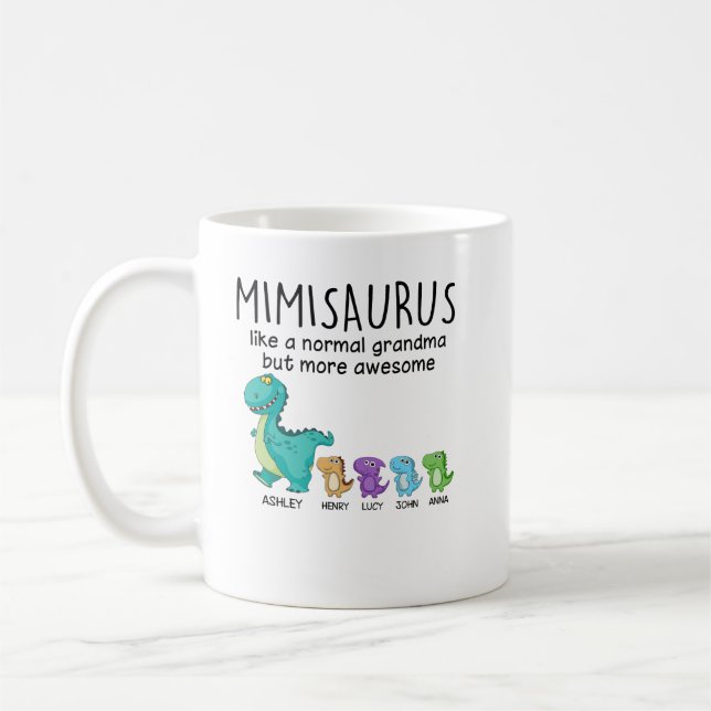 Grandmasaurus And Kids Personalized Shirt Coffee Mug (Left)
