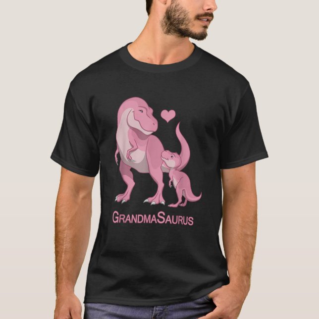GrandmaSaurus Grammy Baby Girl T Rex Dinosaurs T-Shirt (Front)