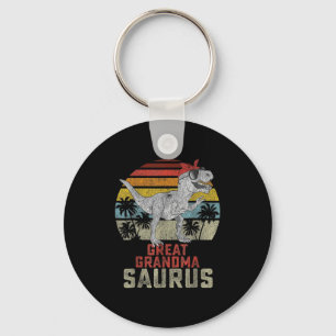 Grandmasaurus T Rex Dinosaur Great Grandma Saurus Keychain