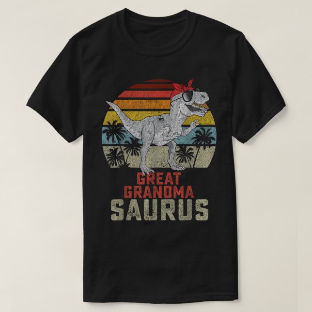 Grandmasaurus T Rex Dinosaur Great Grandma Saurus  T-Shirt (Design Front)