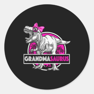 Grandmasaurus T-rex Matching Funny Grandma Saurus Classic Round Sticker