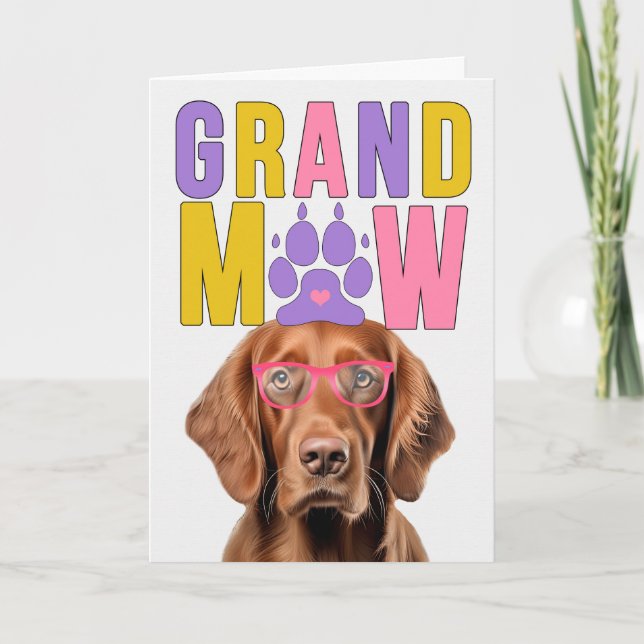 GrandMAW Irish Setter Dog Funny Grandparents Day Holiday Card (Front)