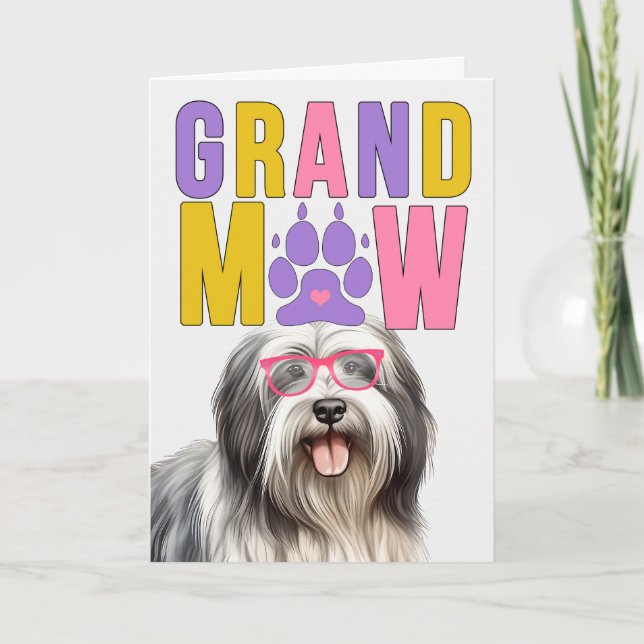 GrandMAW Lowchen Dog Funny Grandparents Day Holiday Card (Front)