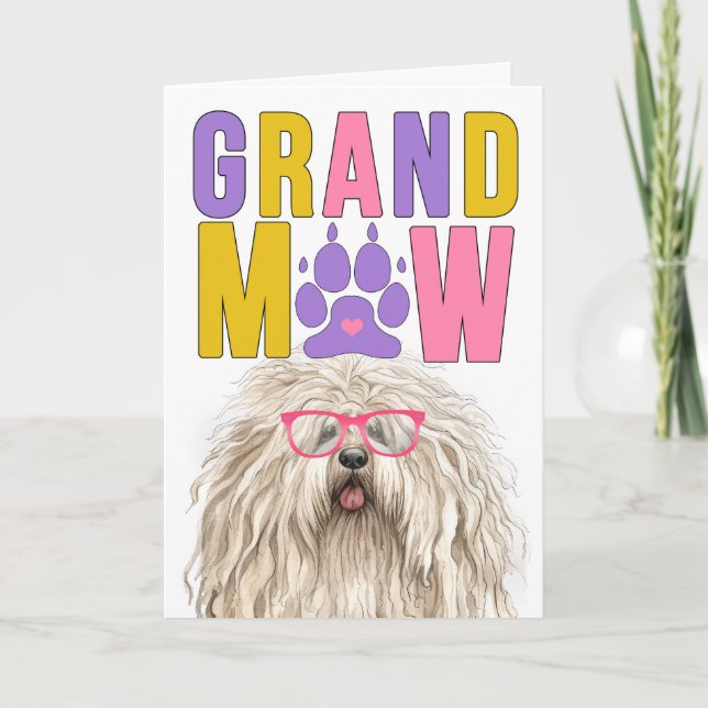 GrandMAW Puli Dog Funny Grandparents Day Holiday Card (Front)