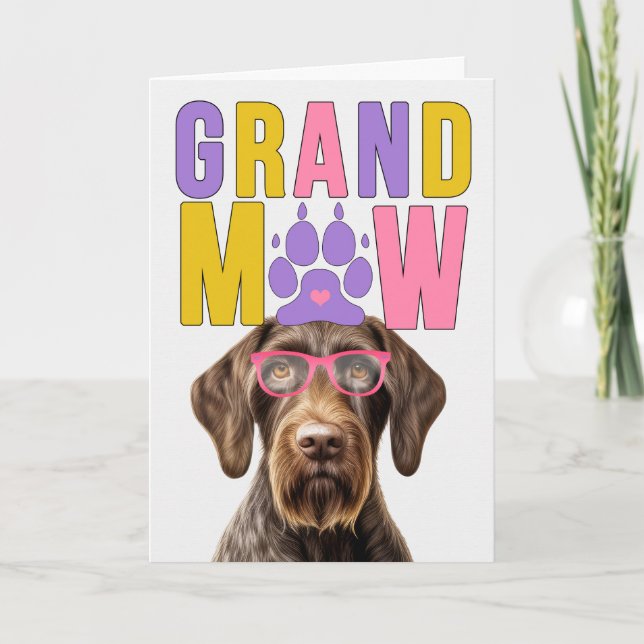 GrandMAW Wirehair Pointer Funny Grandparents Day Holiday Card (Front)