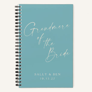 Grandmere Bride Minimalist Personalized Teal Notebook
