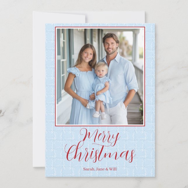 Grandmillenia Light Blue & Red Christmas Card (Front)