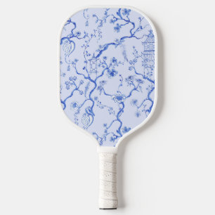 Grandmillenial Blue & White Chinoiserie Pagoda  Pickleball Paddle