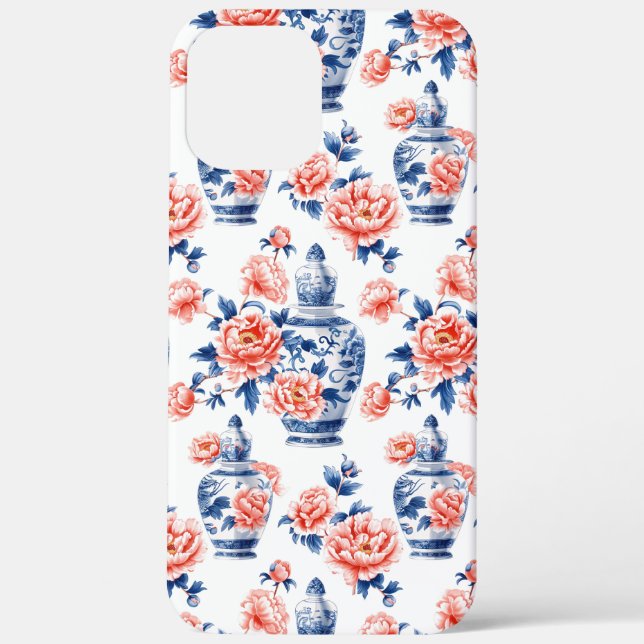 Grandmillenial Chinoiserie Ginger Jar Pink Peonies Case-Mate iPhone Case (Back)