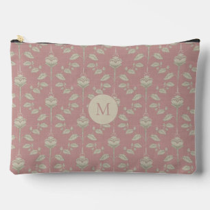 Grandmillenial Dusty Rose and Cream Accessory Pouch