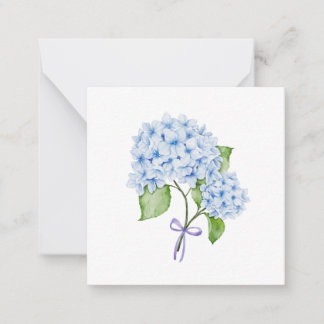 Grandmillenial floral hydrangea bow blue preppy card