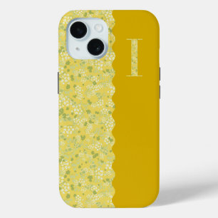Grandmillenial MONOGRAM I YELLOW LITTLE FLOWERS iPhone 15 Case