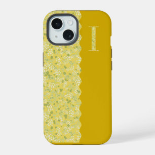 Grandmillenial MONOGRAM I YELLOW LITTLE FLOWERS iPhone 15 Case