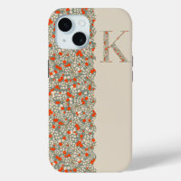 Grandmillenial MONOGRAM K BG RED LITTLE FLOWERS