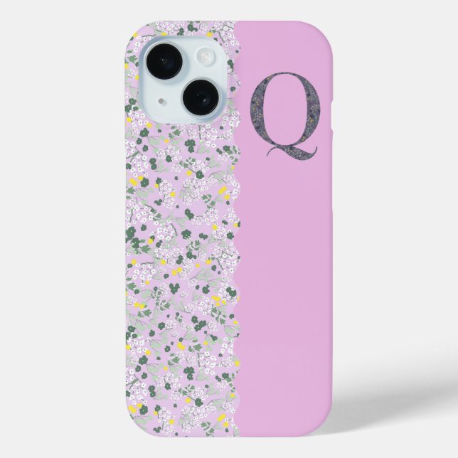 Grandmillenial MONOGRAM P LILAC LITTLE FLOWERS Case-Mate iPhone Case (Back)