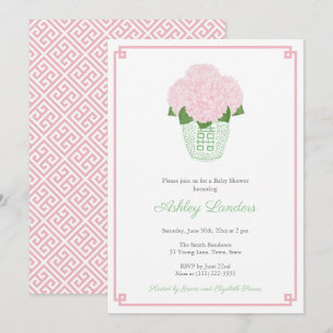 Grandmillenial Pink And Green Baby Shower For Girl Invitation