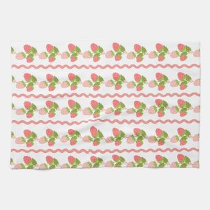 Grandmillenial strawberry pink sweet trendy kitchen towel