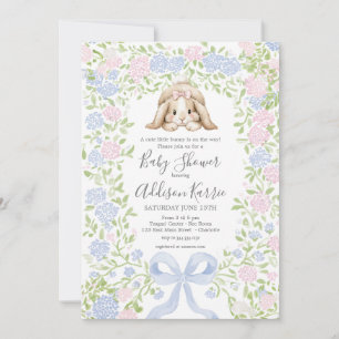 Grandmillennial Bunny Rabbit baby shower invite