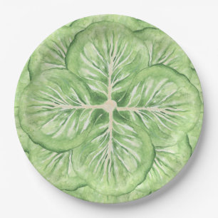 Grandmillennial Cabbage Leaf Paper  Plate