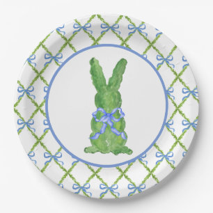 Grandmillennial Chinoiserie Bunny Topiary Paper Pl Paper Plate