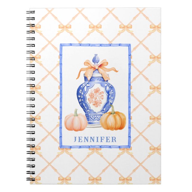 Grandmillennial Chinoiserie Ginger Jar Notebook (Front)