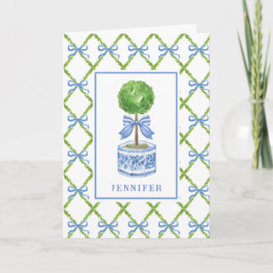 Grandmillennial Chinoiserie Topiary   Personalized Card