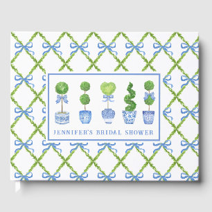 Grandmillennial Chinoiserie Topiary   Personalized Guest Book