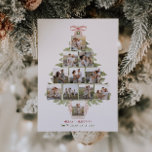 Grandmillennial Coquette Christmas Tree 12 Photo Holiday Card<br><div class="desc">Celebrate the season with this grandmillennial coquette Christmas tree 12 photo holiday card, featuring a pink coquette bow and playful preppy green stripes. A vintage-inspired touch of nostalgic charm, mixing granny chic vibes with festive fun. The simple layout and sweet details bring a warm, wimsy feel to your holiday greetings....</div>