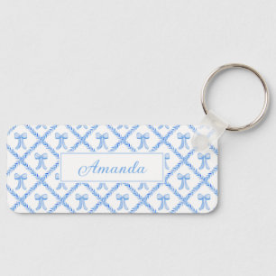 Grandmillennial Customizable Bow Trellis Keychain 