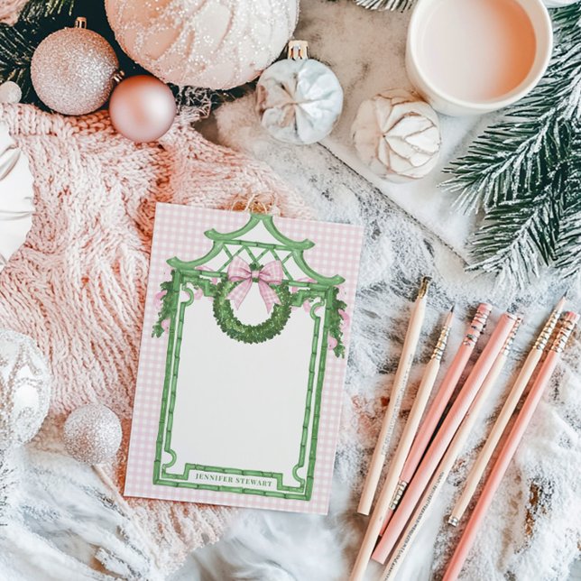 Grandmillennial Evergreen Swag with Monogram Post-it Notes (Creator Uploaded)