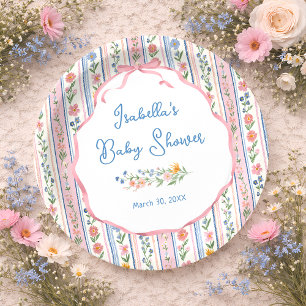 Grandmillennial Floral Baby Shower  Paper Plate
