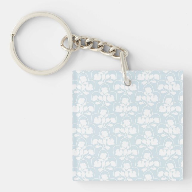 Grandmillennial Floral Flowers Acrylic Keychain (Front)