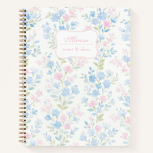 Grandmillennial Floral Personalized  Notebook
