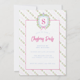 Grandmillennial Ginger Jar Crest Monogram Invitation