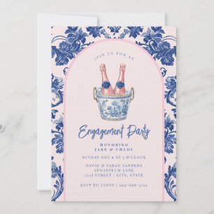 Grandmillennial Holiday Engagement Party Invitation