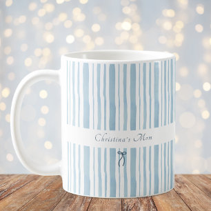 Grandmillennial Light Blue Stripe Elegant Cottage Coffee Mug