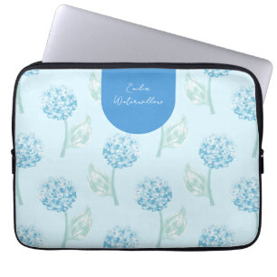 Grandmillennial Painterly Hydrangea Customizable Laptop Sleeve