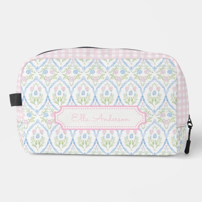 Grandmillennial Pastel Floral Dopp Kit (Front)
