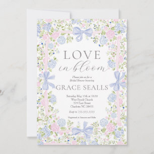 Grandmillennial Pink and Blue bridal shower invite