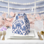 Grandmillennial Pink & Blue Damask  Favor Box<br><div class="desc">This party gable box design has a preppy grandmillennial design featuring a navy blue damask pattern on a blush pink background.</div>