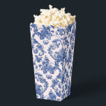 Grandmillennial Pink & Blue Damask  Favor Box<br><div class="desc">This party popcorn box design has a preppy grandmillennial design featuring a navy blue damask pattern on a blush pink background.</div>
