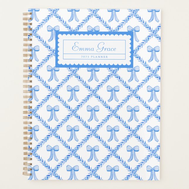Grandmillennial Trellis Bows Planner (Front)