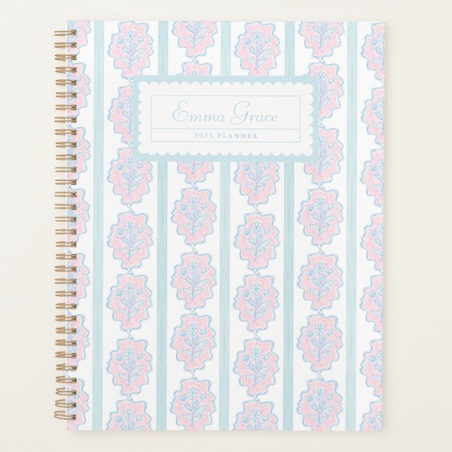 Grandmillennial Trellis Floral Planner (Front)