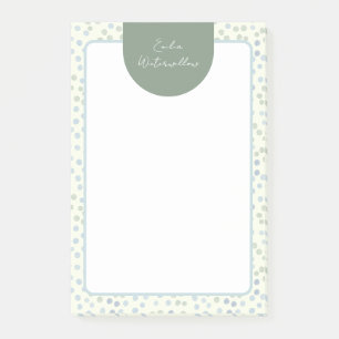 Grandmillennial Watercolor Polka Dot Customizable Post-it Notes