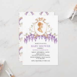 Grandmillennial Wisteria Baby Shower Invitation